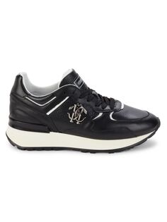 Кроссовки для бега с логотипом Roberto Cavalli, цвет Black White