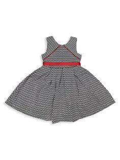 Вязаное платье с узором «гусиные лапки» для маленьких девочек и девочек Joe-Ella, цвет Black White
