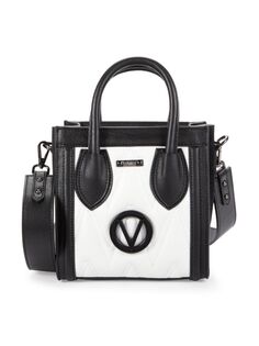 Двухцветная кожаная сумка через плечо Eva Mario Valentino, цвет Black White