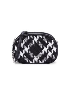 Овальная сумка через плечо в клетку Charlotte Karl Lagerfeld Paris, цвет Black White