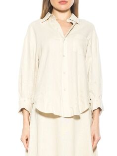Классическая рубашка-бойфренд на пуговицах янтарного цвета Alexia Admor, цвет Sand