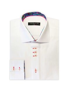 Классическая рубашка Vince с контрастными манжетами Masutto, белый