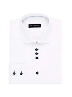 Классическая рубашка с контрастными пуговицами Masutto, белый