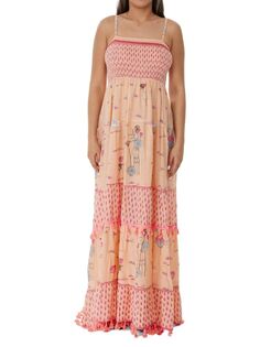 Пляжное платье макси со сборками с цветочным принтом Ranee&apos;S, цвет Salmon Ranees