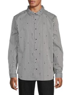 Полосатая рубашка на пуговицах Karl Lagerfeld Paris, цвет Black White