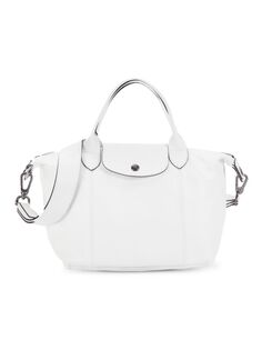 Кожаная двусторонняя сумка-тоут Longchamp, белый