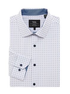 Классическая рубашка-стрейч в горошек с принтом в четыре стороны Wrk, белый