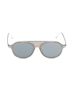 Овальные солнцезащитные очки 57MM Thom Browne, цвет Satin Crys