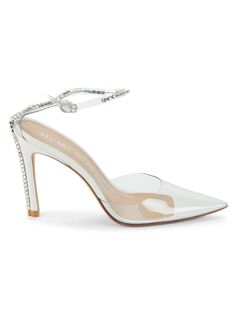 Прозрачные туфли Glam 100 с декорированной отделкой Stuart Weitzman, цвет Clear White