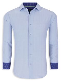 Рубашка на пуговицах приталенного кроя в горошек Tom Baine, цвет Blue Dot