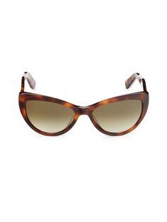Солнцезащитные очки «кошачий глаз» 56MM Ferragamo, цвет Classic Tobacco