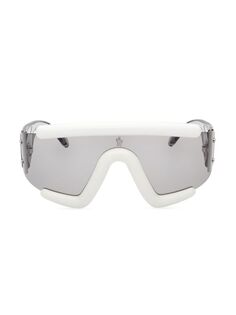 Солнцезащитные очки Lancer 90MM Shield Moncler, цвет White Smoke