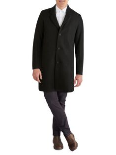 Верхнее пальто из эластичной шерсти Cole Haan, черный