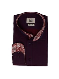 Жаккардовая классическая рубашка с цветочной отделкой Elie Balleh, цвет Wine