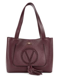 Кожаная сумка-тоут Estelle с заклепками Mario Valentino, цвет Fig Purple