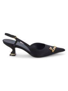 Кожаные туфли с пяткой на пятке с логотипом Rita Lanvin, черный