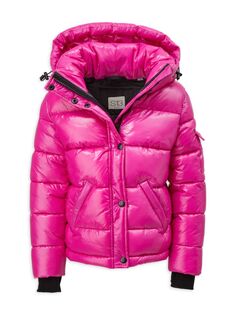 Блестящая прямая куртка-пуховик для маленьких девочек S13, цвет Flamingo