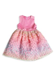 Текстурированное платье трапециевидной формы с эффектом омбре для маленьких девочек и девочек Joe-Ella, розовый