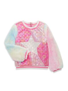 Толстовка со звездами из искусственного меха для маленьких девочек Baby Sara, розовый