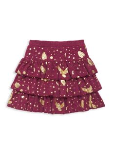 Трикотажная многоярусная юбка с рюшами Little Girl&apos;s &amp; Girl&apos;s Bliss Chaser, розовый