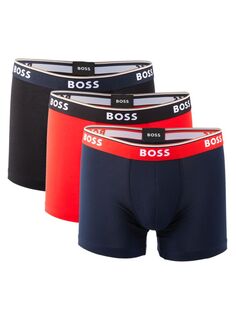 Комплект из 3 трусов-боксеров с логотипом Boss, черный