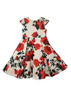 Расклешенное платье с цветочным принтом для маленьких девочек, маленьких девочек и девочек Joe-Ella, цвет Floral