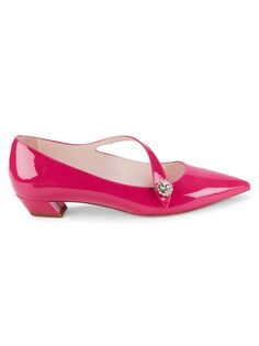 Туфли на маленьком каблуке из лакированной кожи Roger Vivier, розовый
