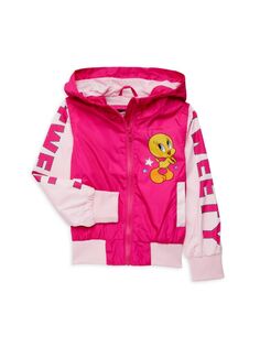 Университетская куртка Tweety для маленьких девочек Members Only, розовый