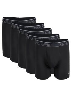 Комплект из 5 трусов-боксеров с логотипом Polo Ralph Lauren, черный