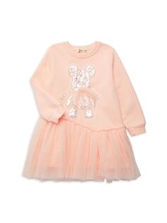 Украшенное плюшевое платье для маленькой девочки Doe A Dear, розовый