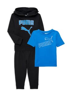 Комплект из трех предметов: футболка, худи и джоггеры для мальчика Puma, черный