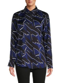 Блузка с геометрическим логотипом Karl Lagerfeld Paris, цвет French Blue