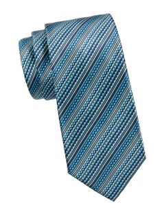Полосатый шелковый галстук Brioni, сапфир