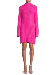 Вязаное мини-платье-свитер French Connection, цвет Fuschia