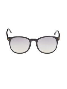 Круглые солнцезащитные очки 55MM Tom Ford, черный