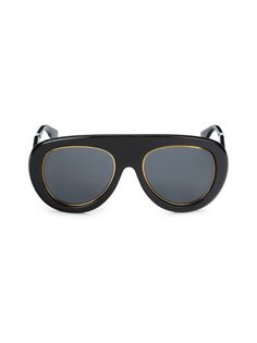 Круглые солнцезащитные очки-авиаторы 54MM Gucci, черный
