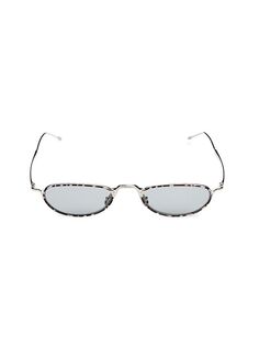 Овальные солнцезащитные очки 50MM Thom Browne, серебро