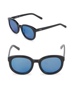 Круглые солнцезащитные очки 51MM Aqs, черный