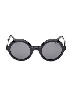 Круглые солнцезащитные очки Orbit 50MM Moncler, черный