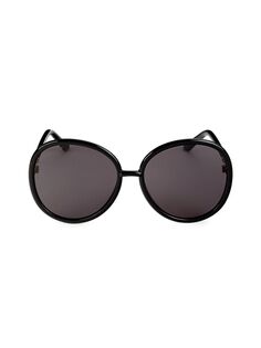 Круглые солнцезащитные очки 61MM Gucci, черный