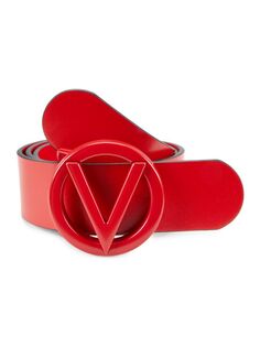 Кожаный ремень с логотипом Mario Valentino, цвет Fuego