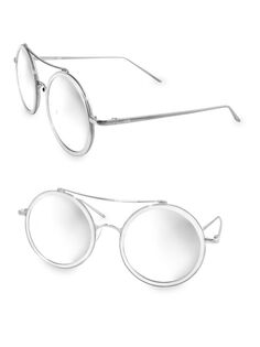 Круглые солнцезащитные очки XO 50MM Aqs, серебро