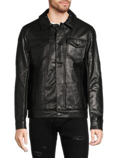 Куртка Kingsbury Trucker из искусственной кожи Michael Kors, черный
