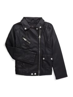 Куртка из искусственной кожи для девочек на молнии Urban Republic, черный