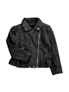 Куртка из искусственной кожи для маленькой девочки Urban Republic, черный