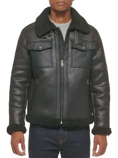 Куртка-авиатор из искусственной овчины и искусственной кожи Tommy Hilfiger, черный