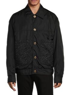 Куртка с карманами и логотипом Versace, черный
