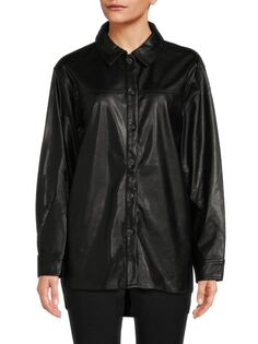Куртка-рубашка из искусственной кожи Laundry By Shelli Segal, черный