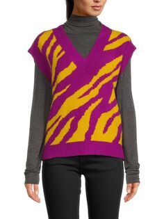 Жилет-свитер с зебровым принтом Grey Lab, цвет Grape