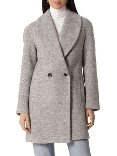 Двубортное пальто с глубоким вырезом Avec Les Filles, серый